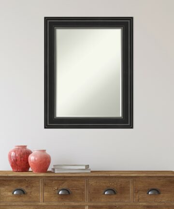 Petite Bevel Wall Mirror - Ridge Black Frame - 24 x 30 in-Ridge White