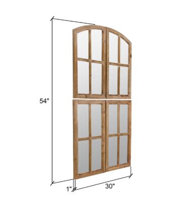 Raelynn Arch Window Pane Mirrors (Set of 4)-White