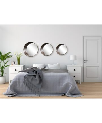 Round Metal Framed Mirrors (Set of 3 Sizes) - Gold-Gold