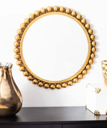 SAFAVIEH Genna 21-inch Gold Round Mirror - 21" W x 1.5" L x 21" H-Gold - 21" W x 1.5" L x 21" H