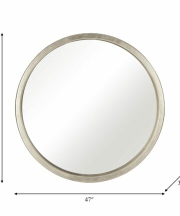 Sagebrook Home Modern Glam Round Circle Wall Mirror-47" x 3" x 47" - Champagne