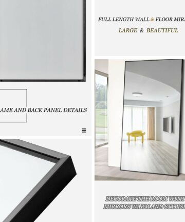 Simple Thin Aluminum Alloy Full Length Mirror Oversized Mirror-Gold