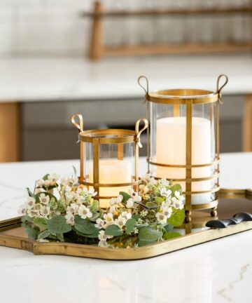 Sullivans 27.5" Gold With Black Wall Mirror, Metal-Gold