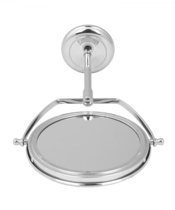 Table Makeup Mirror Chrome Brass Swivel Magnifying Two Sided Renovators Supply-Silver