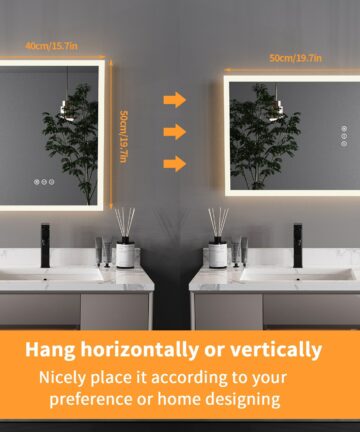 Touch Sensor LED Illuminated Bathroom Mirror Anti-fog - 20" x 16"-20" x 16"