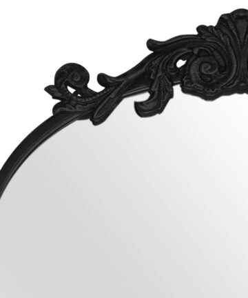 Traditional Arch Mirror, Antique Gold Mirror, Carved Elegant Arch Bathroom Mirror, 19"x 30" - 19W * 30H Inches-Black