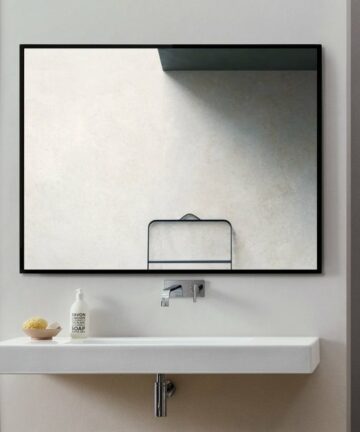 Venta Modern Black Framed Wall Mirror with Dual Mounting Brackets-23.6in. X 31.5in.