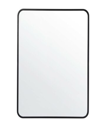 Wall Mount Shatterproof Rectangular Accent Wall Mirror with Metal Frame-40" x 30" - Matte Silver