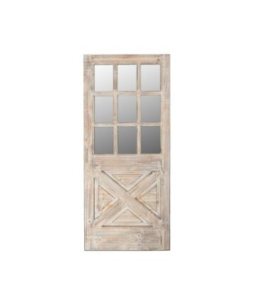 Wood Door Frame With Mirror-Brown