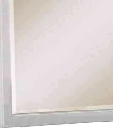Wooden Wall Mirror with Rectangular Framework White - 38"x36"-White - 38"x36"