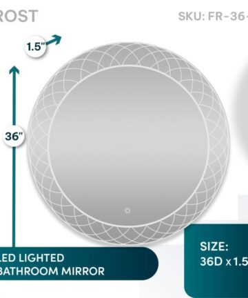 Aquadom Frost LED Lighted Bathroom Round Mirror-24"