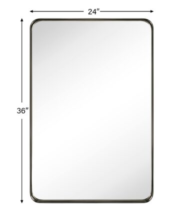 Arthers Stainless Steel Metal Bathroom Vanity Wall Mirror-30" x 20" - Brushed Gold