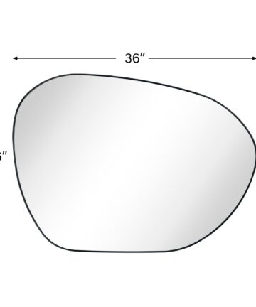 Bertlinde asymmetrical wall mirror irregular shaped mirror for living room, bathroom or entry-36" x 26" - Brushed Nickel