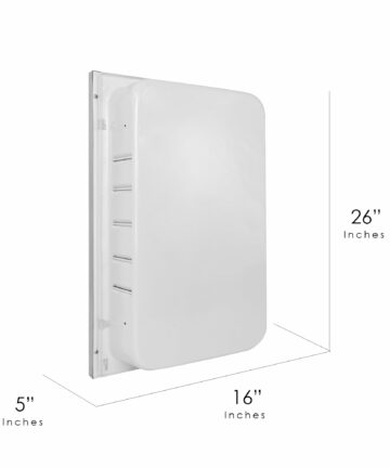 Brushed Nickel & Silver Chrome Recessed Wall Medicine Cabinet Mirror - 16 x 26-16 x 26