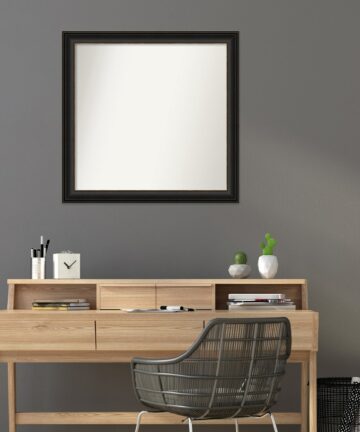Non-Beveled Custom Wall Mirror, Trio Oil Rubbed Bronze Frame - Trio Oil Rubbed Bronze-Outer Size: 49 x 34 in