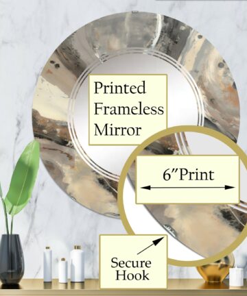 Designart 'Morning Effervescence III' Printed Abstract Painting Wall Mirror-24in.x36in.