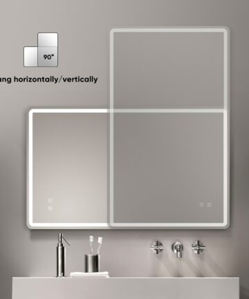 Frameless 3 Color LED Mirror with Defogger Wall Bath Vanity Mirror-24x40
