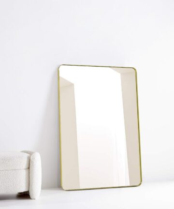 Grozdana Rectangle Metal Mirror-36" x 48" - Black