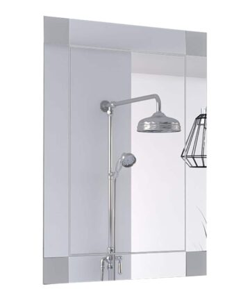 FM Furniture Kaneohe Rectangle Mirror with Frosted Corners - White-White