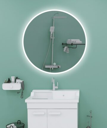 LED Frameless Wall Mounted Lighted Backlit Bathroom/Vanity Mirror With Anti-fog-35.43" L × 35.43" W - White