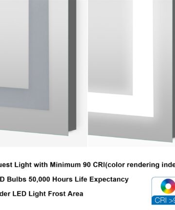 LED Lighted Bathroom Mirror with 3 Colors Light and Touch Button-Silver