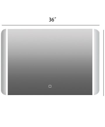 Large Rectangular Frameless Anti-Fog Dimmable Wall Bathroom Vanity Mirror - 24" x 36"-Silver - 24" x 36"