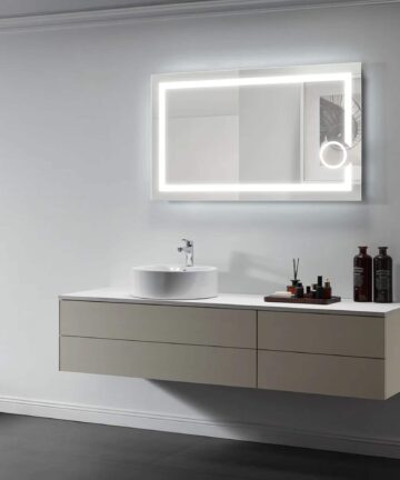 Modern Mirrors Iris Lighted Bathroom Vanity Mirror LED Wall Mirror - IP44 - 28*48-28*48