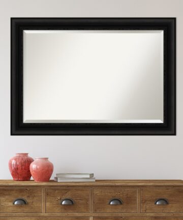 Beveled Bathroom Wall Mirror - Parlor Black Frame - Parlor Black-Outer Size: 24 x 30 in