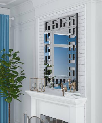 Retro Geometric Accent Wall Mirror - 28" x 40"-28" x 40"