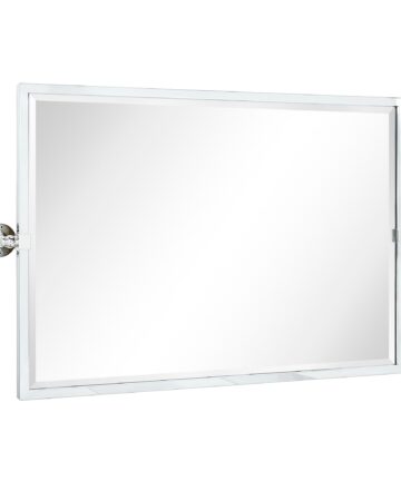 Kenti Horizental Rectangle Metal Wall Mirror-24" x 35" - Black
