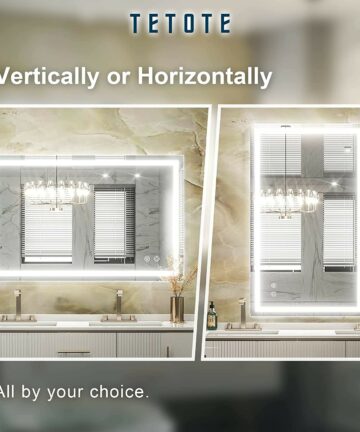 TETOTE LED Bathroom Vanity Wall Mirror, Dimmable and Anti-Fog-36x36