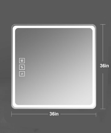 Wall Mounted LED Bathroom Mirror Vanity Mirrors with Front Lights-Silver（24X40）